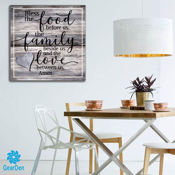 "Food, Family, Love" Premium Canvas