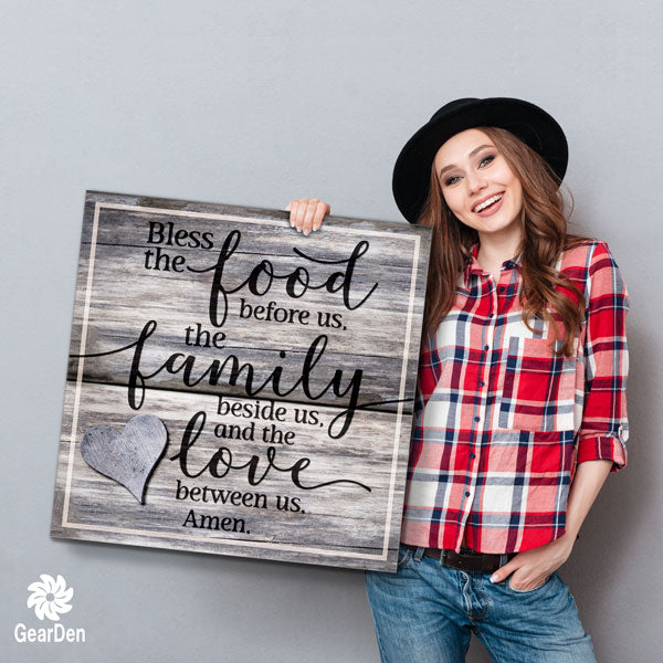 &quot;Food, Family, Love&quot; Premium Canvas