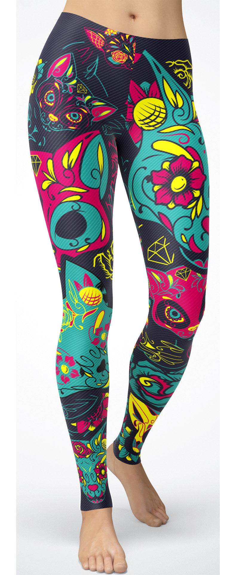 Cat Sugar Skull Leggings