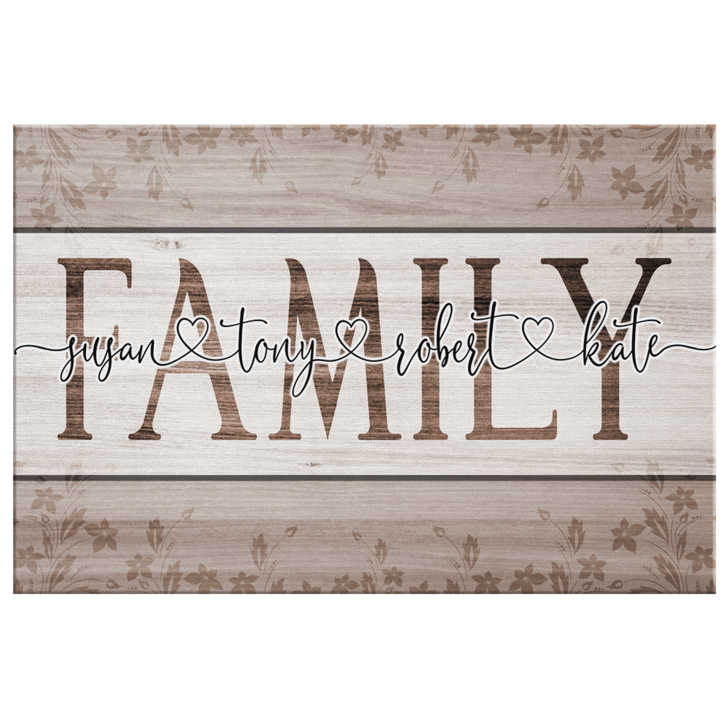 Personalized "Family Names- Joined by Love" Premium Canvas