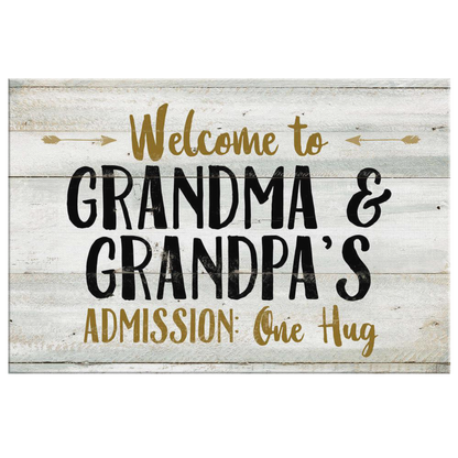 "Welcome to Grandma And Grandpa's" Premium Canvas