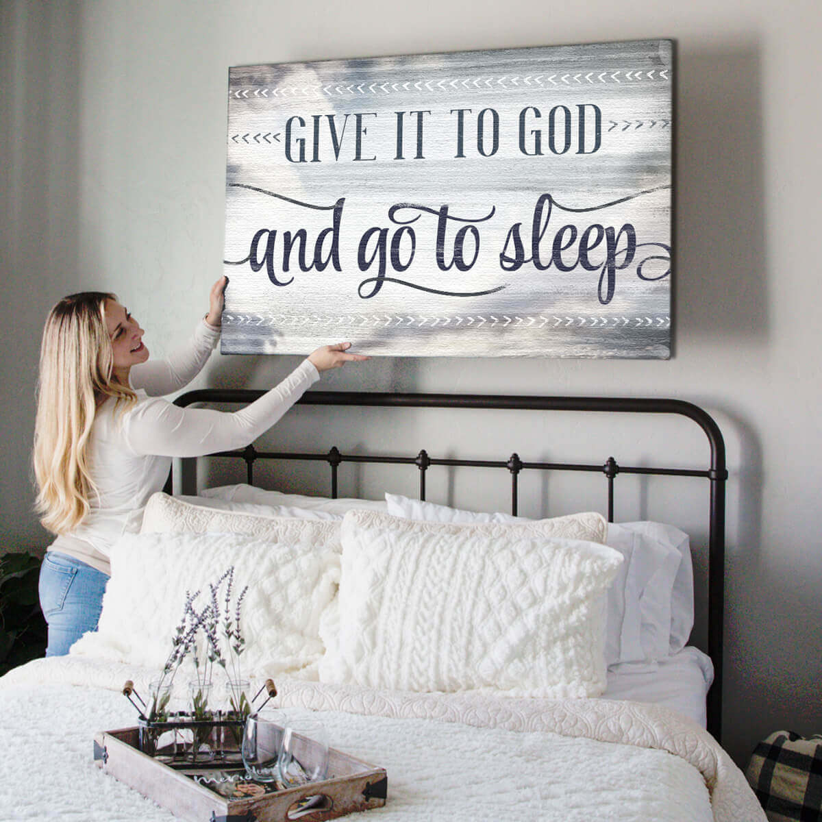"Give It To God And Go To Sleep" Premium Canvas