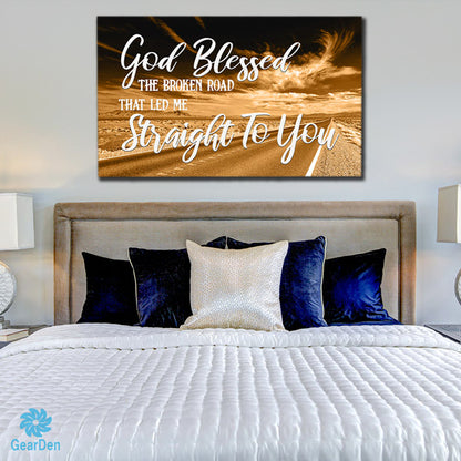 "God Blessed The Broken Road" Premium Canvas