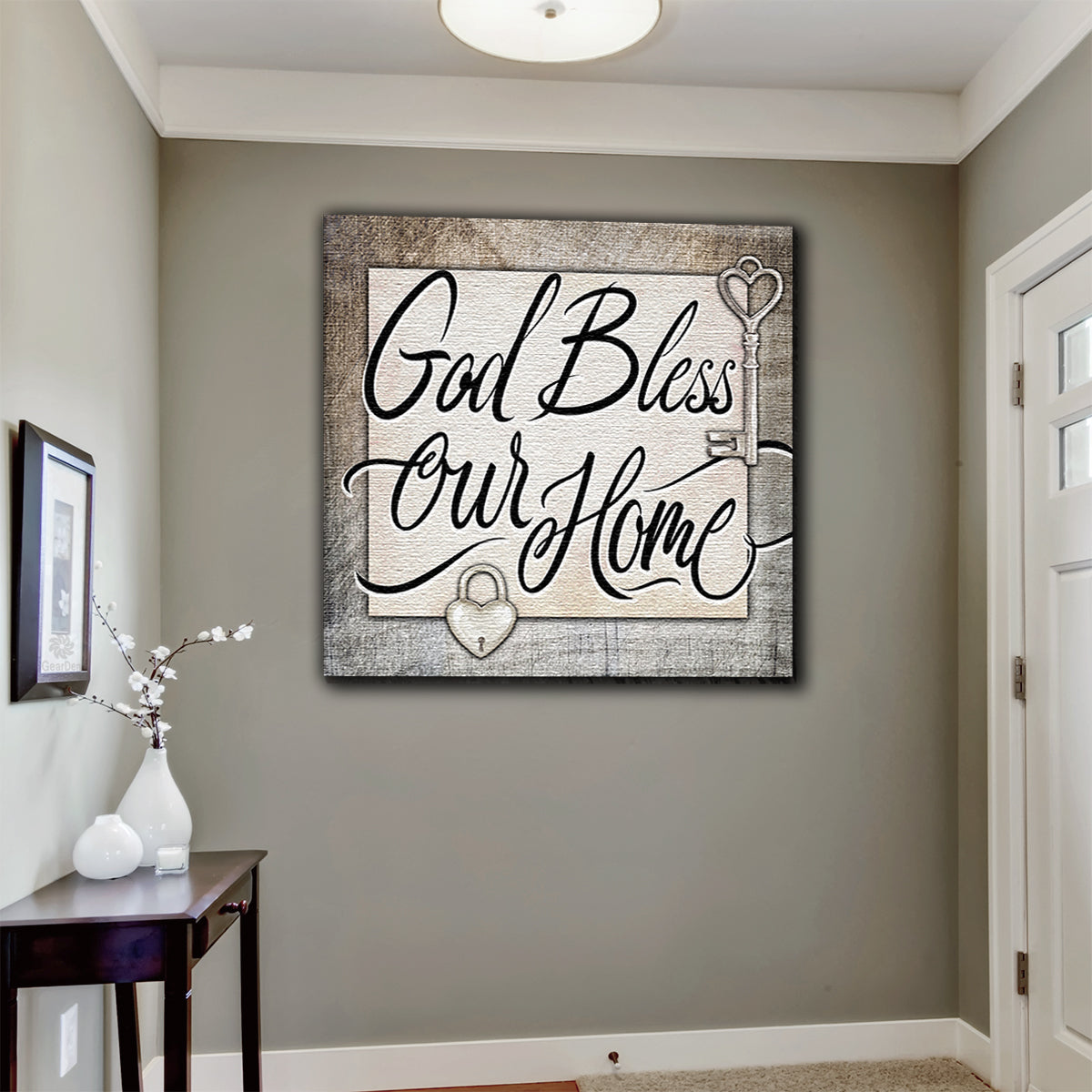 "God Bless Our Home" Premium Canvas Wall Art