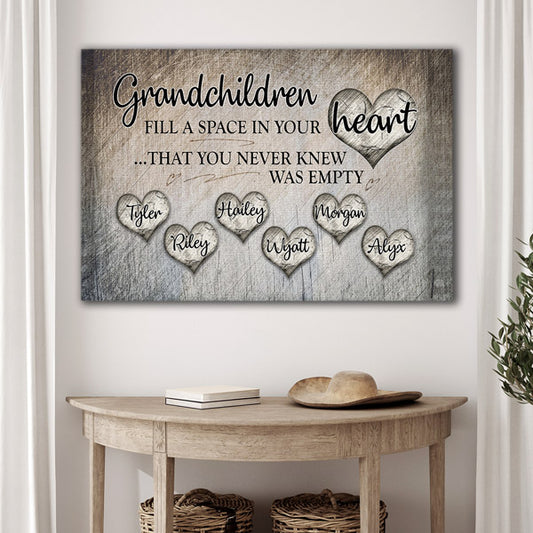 Personalized "Grandchildren Fill A Space In Your Heart" Premium Canvas