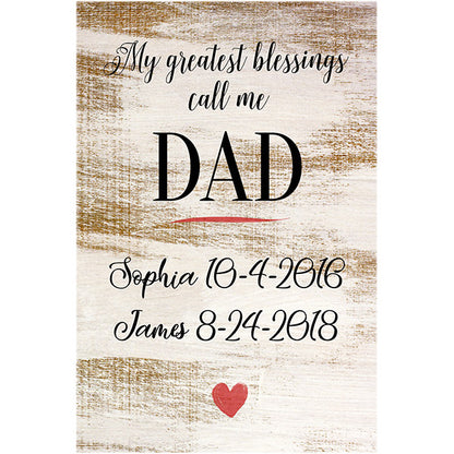 Personalized "My Greatest Blessings Call Me.." Premium Canvas