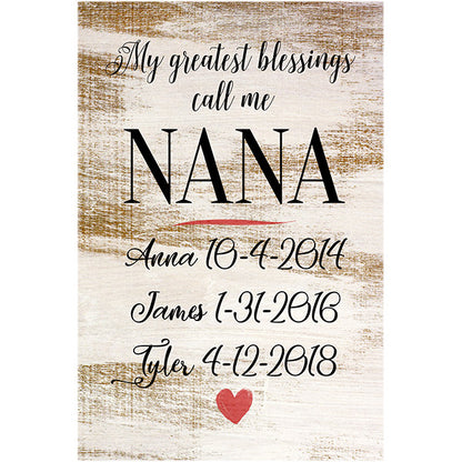 Personalized "My Greatest Blessings Call Me.." Premium Canvas