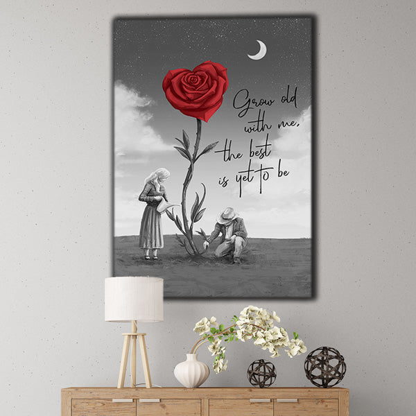 "Grow Old With Me, The Best Is Yet To Be" Premium Canvas Wall Art