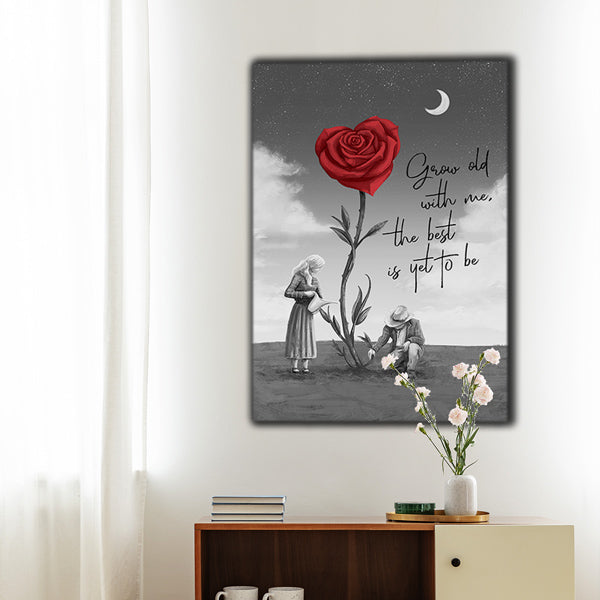 "Grow Old With Me, The Best Is Yet To Be" Premium Canvas Wall Art
