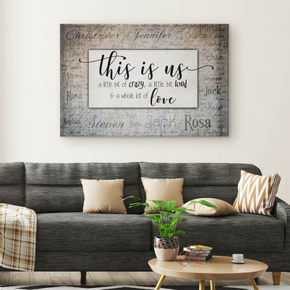 Personalized "This Is Us" With Names on Background Premium Canvas