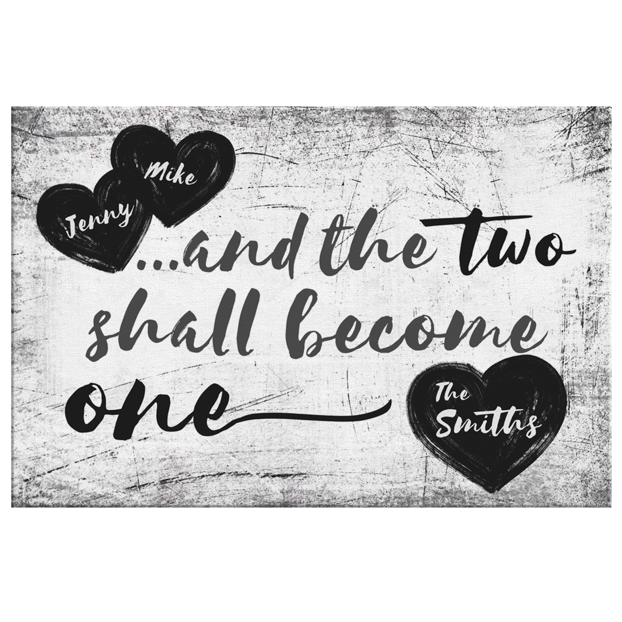 Personalized "And The Two Shall Become One" Premium Canvas Wall Art