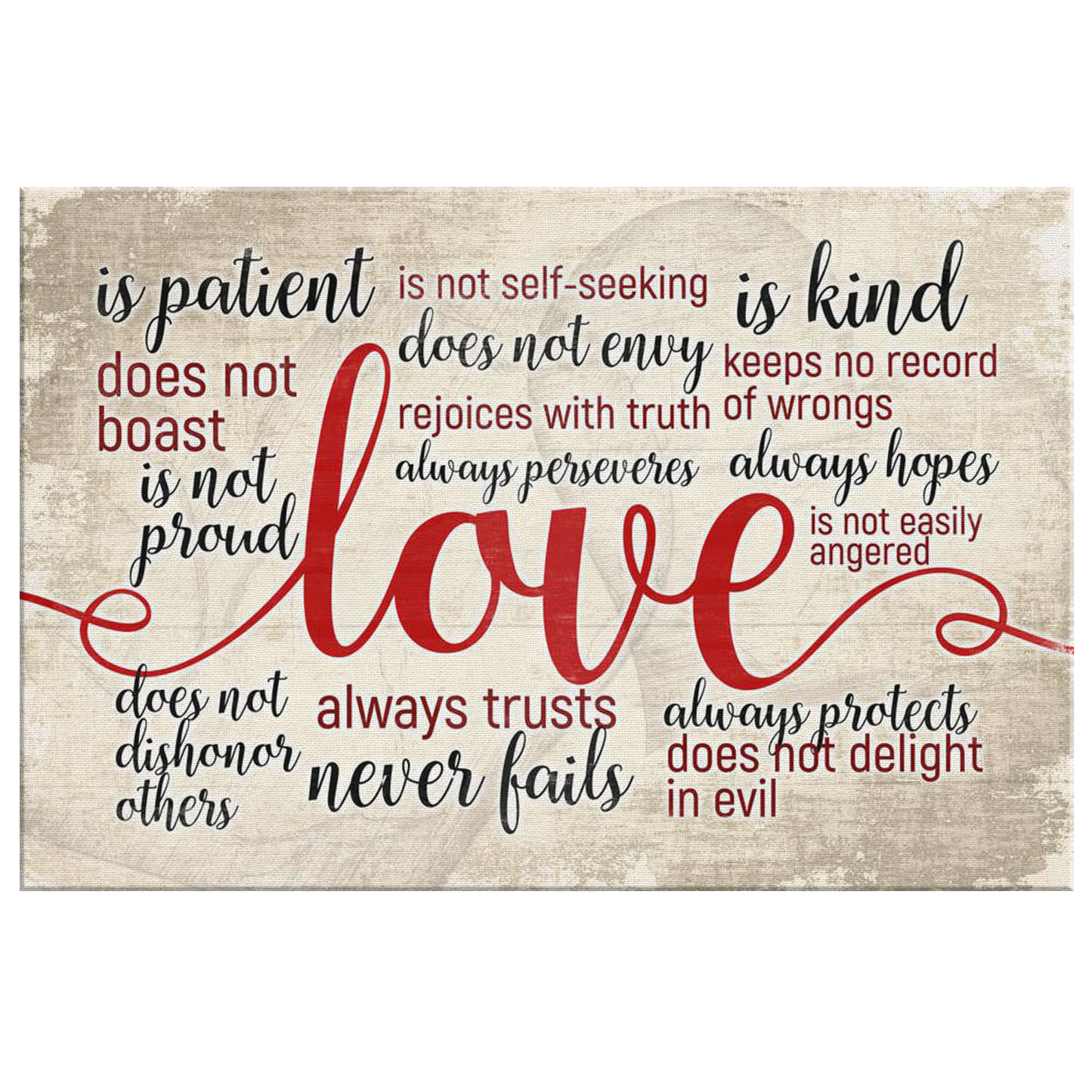 "Love Is Patient ... Love Is Kind" Premium Canvas