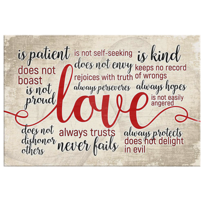 "Love Is Patient ... Love Is Kind" Premium Canvas