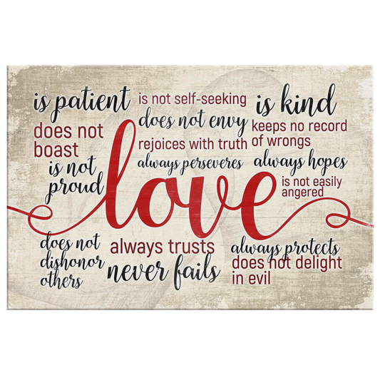"Love Is Patient ... Love Is Kind" Premium Canvas