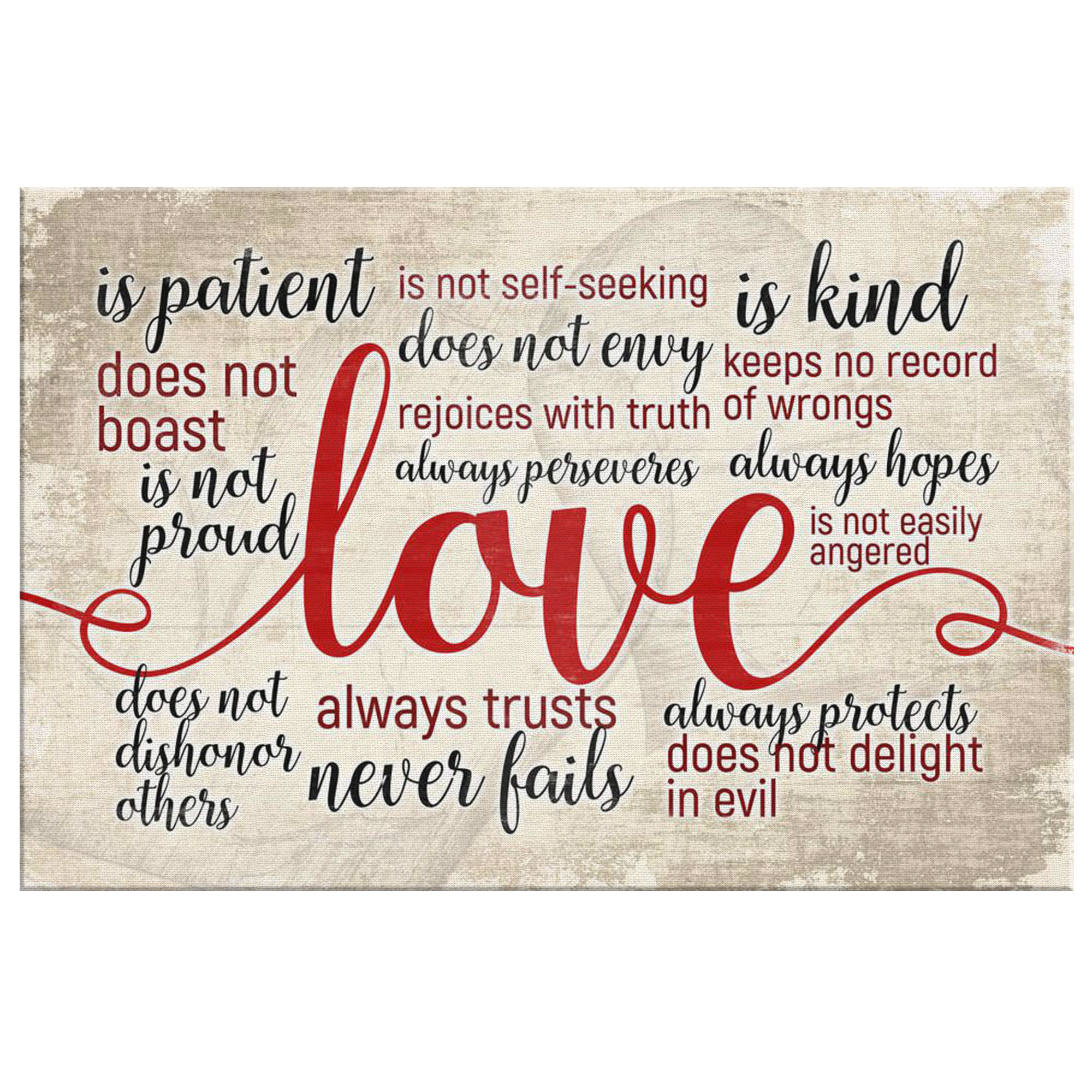 "Love Is Patient ... Love Is Kind" Canvas Wall Art