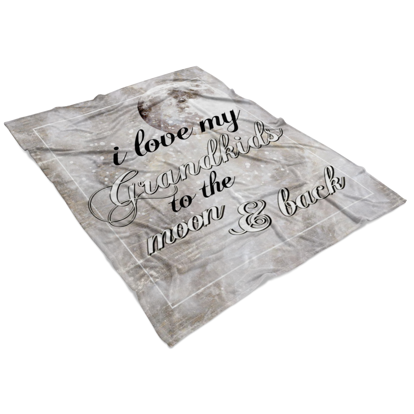 "I Love My Grandkids To The Moon And Back" Premium Fleece Blanket