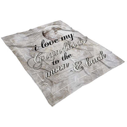 "I Love My Grandkids To The Moon And Back" Premium Fleece Blanket