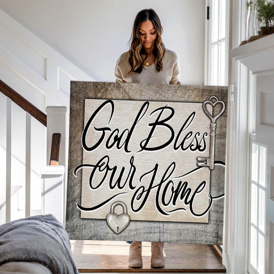 "God Bless Our Home" Premium Canvas