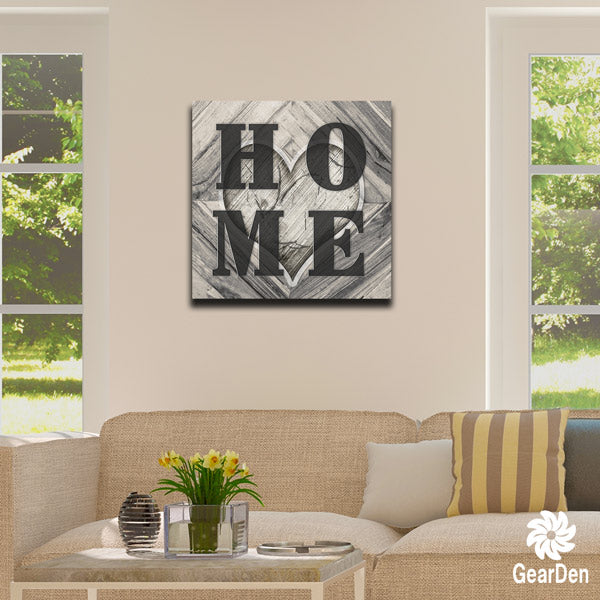 "HOME" Heart Design Premium Square Canvas