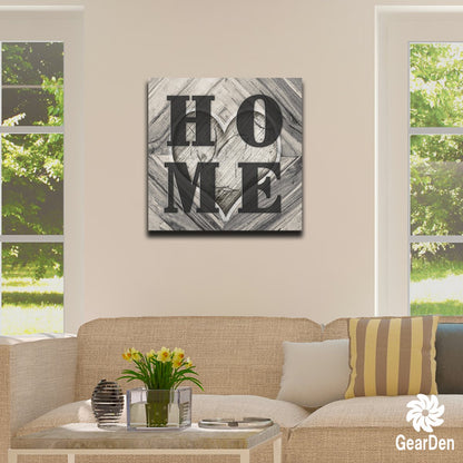 "HOME" Heart Design Premium Square Canvas