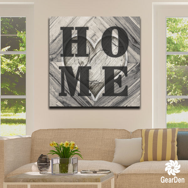 HOME Heart Design Premium Square Canvas - GearDen