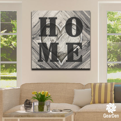 "HOME" Heart Design Premium Square Canvas