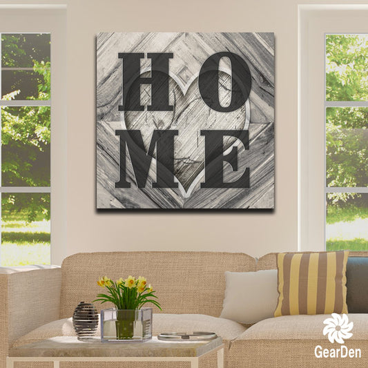 "HOME" Heart Design Premium Square Canvas