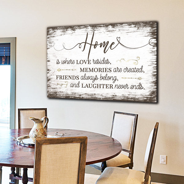 "Home Is Where Love Resides" Premium Canvas