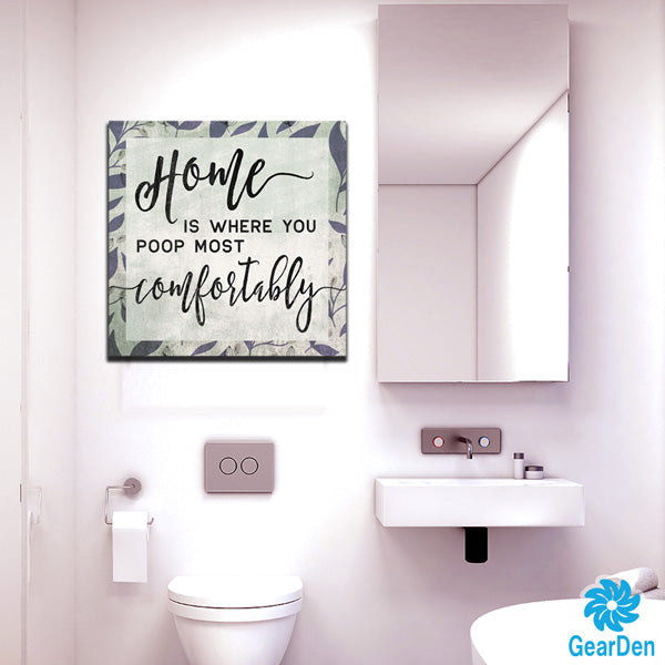 "Home Is Where You Poop" Canvas Wall Art