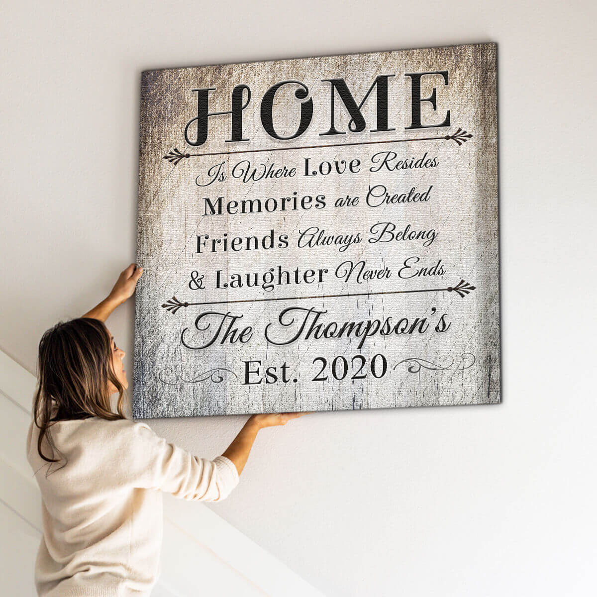 Personalized "Home Is Where Love Resides" Premium Canvas