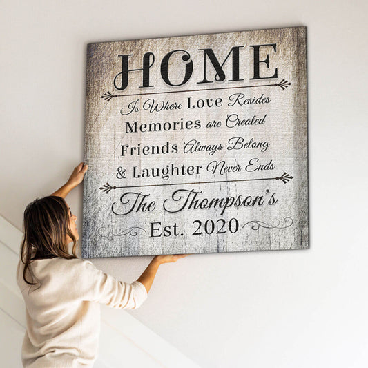 Personalized "Home Is Where Love Resides" Premium Canvas