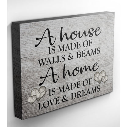 "A Home Is Made Of Love And Dreams" Premium Canvas