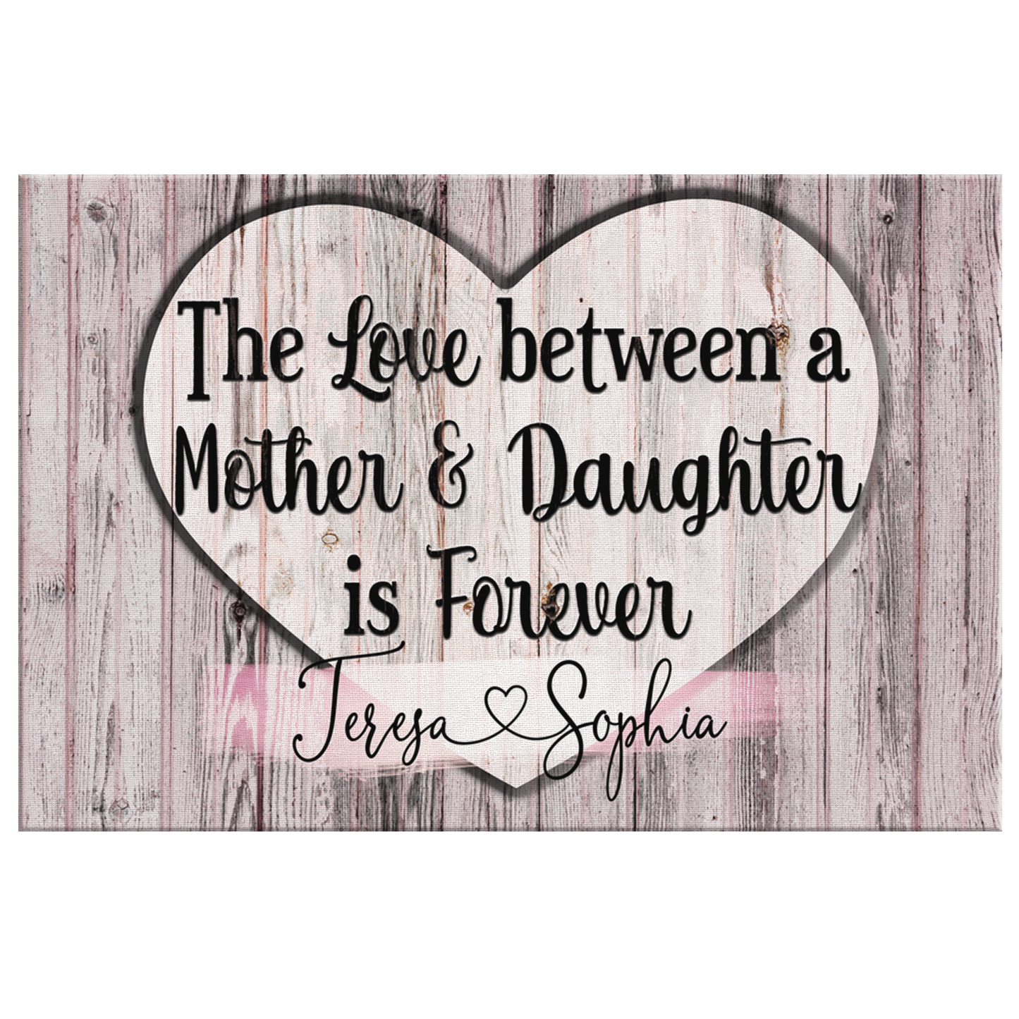 Personalized "The Love Between A Mother & Daughter" Premium Canvas