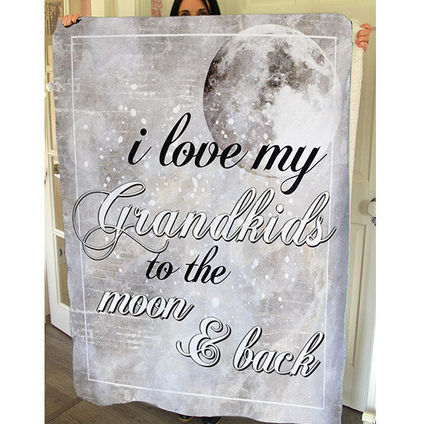 "I Love My Grandkids To The Moon And Back" Premium Fleece Blanket