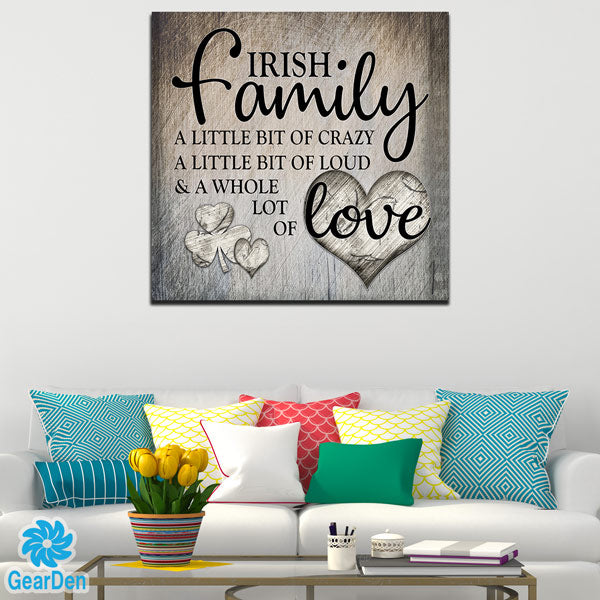 "Irish Family.. Love" Premium Square Canvas
