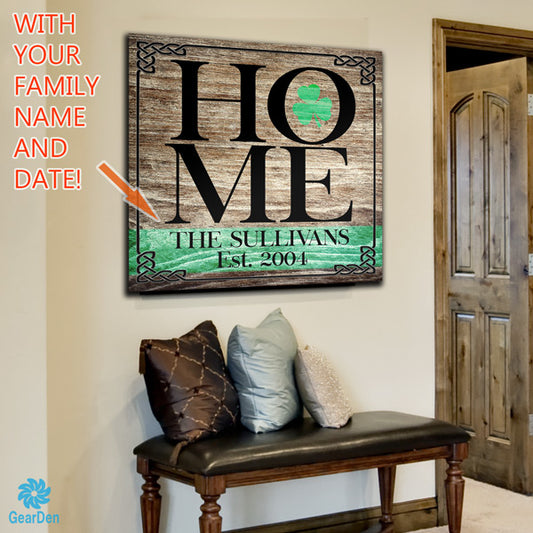 irish family name home personalized canvas wall art