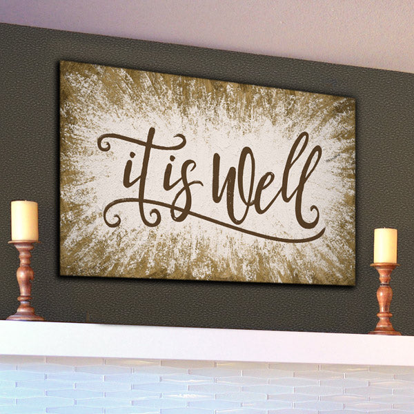 "It Is Well" Inspirational Premium Canvas