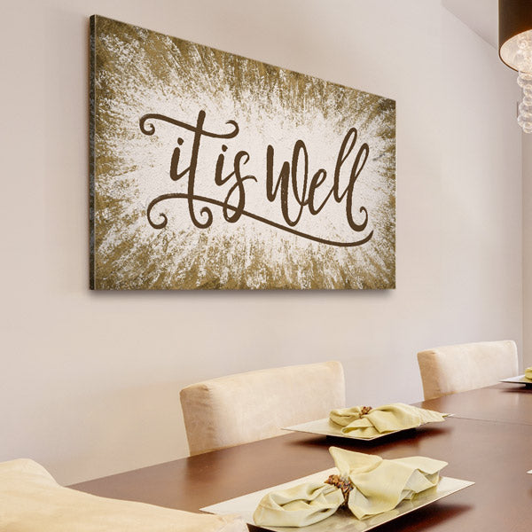 "It Is Well" Inspirational Premium Canvas