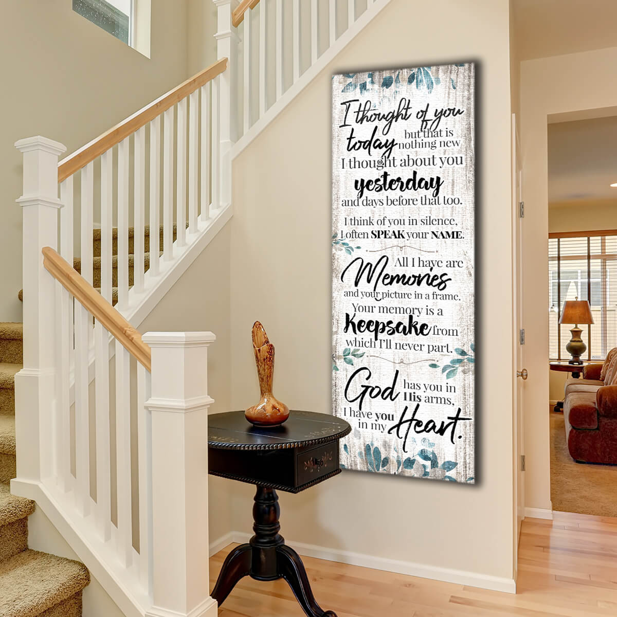 "I Thought Of You Today" Premium Memorial Panoramic Canvas