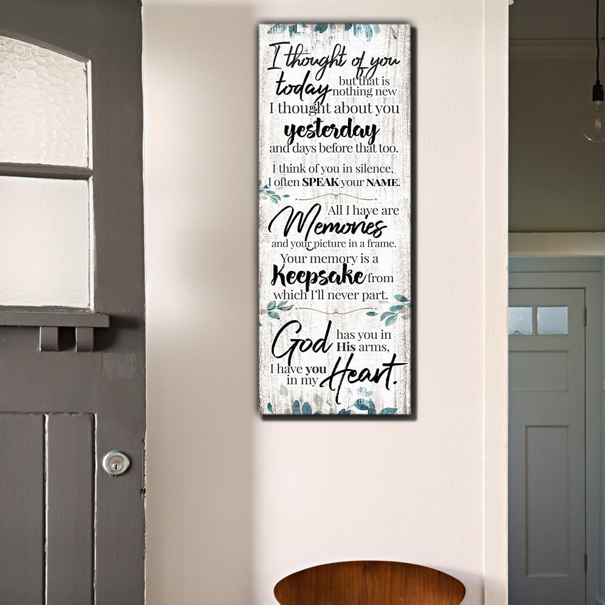 "I Thought Of You Today" Premium Memorial Panoramic Canvas