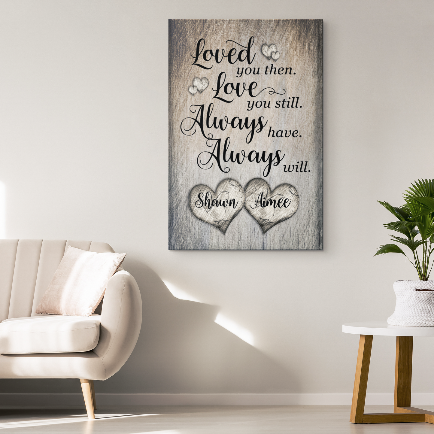 Personalized "Loved You Then, Love You Still" Premium Rustic Canvas