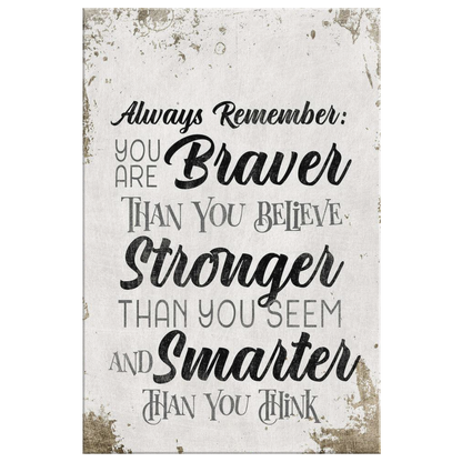 Personalized "Always Remember.." Inspirational Premium Canvas