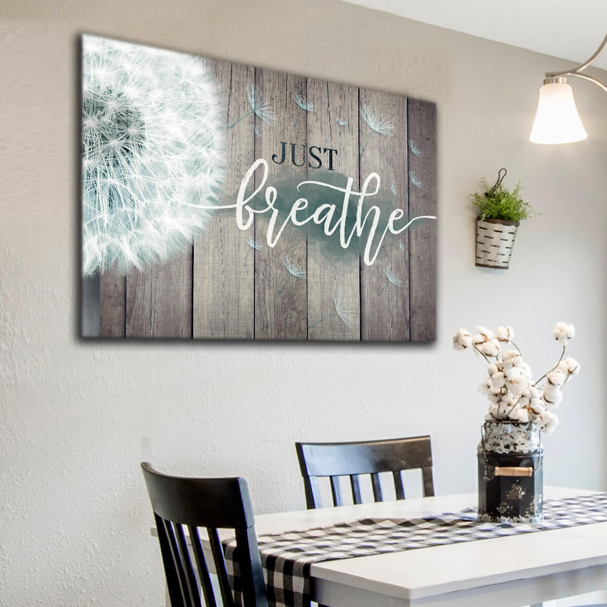 "Just Breathe" Inspirational Premium Canvas Wall Art