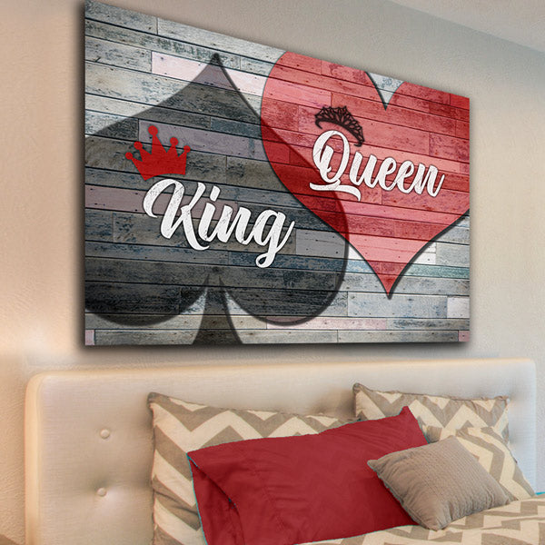 "King of Spades And Queen Of Hearts" Premium Canvas
