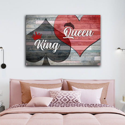 "King And Queen Of Hearts" Premium Canvas Wall Art