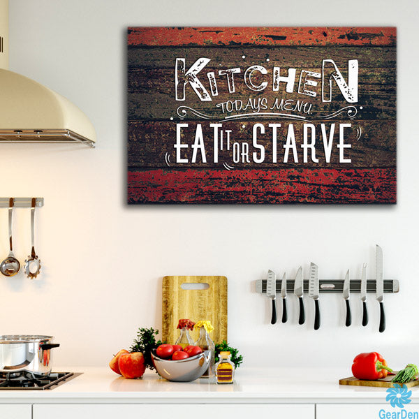 kitchen todays menu canvas wall art