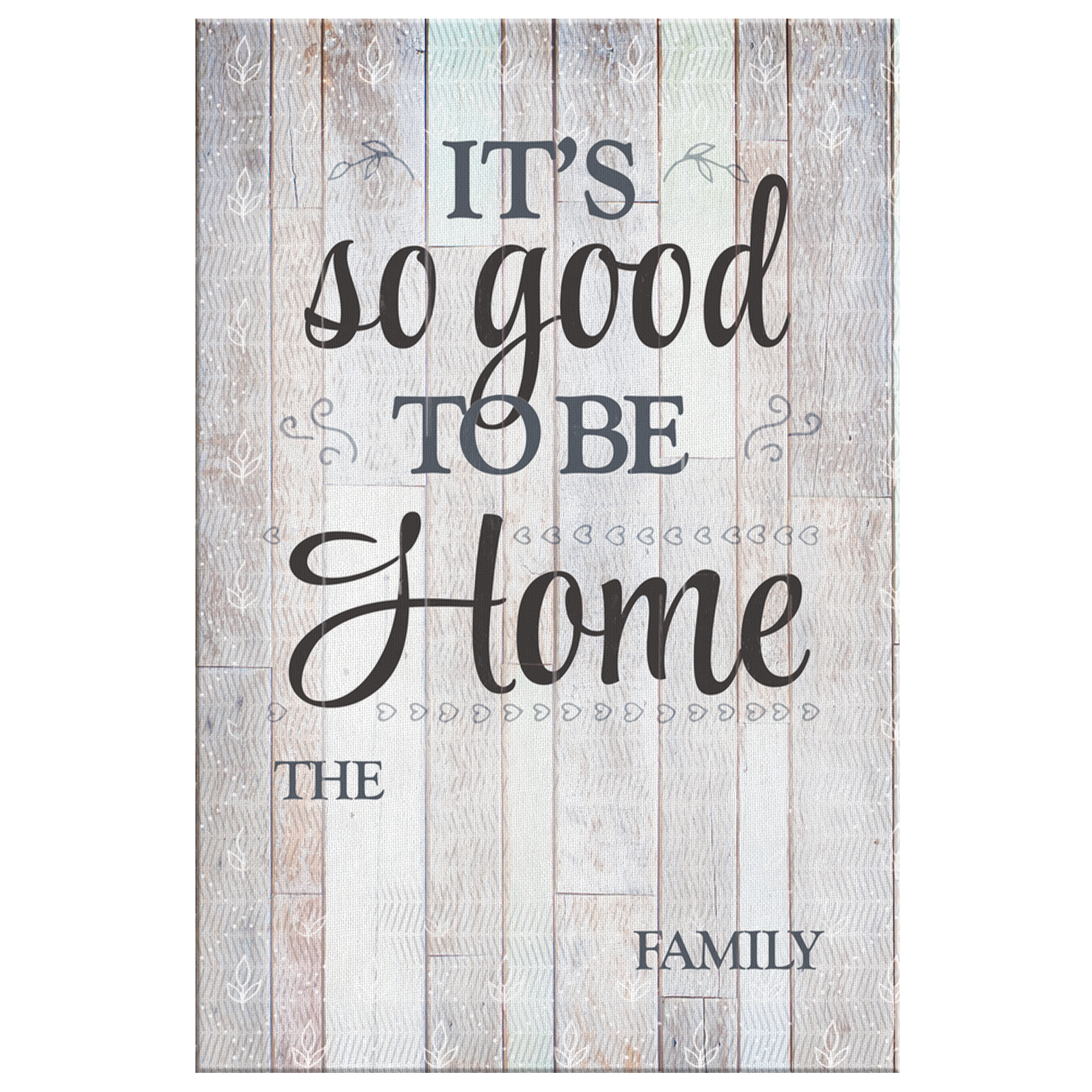 Personalized "It's So Good To Be Home" Premium Canvas Wall Art