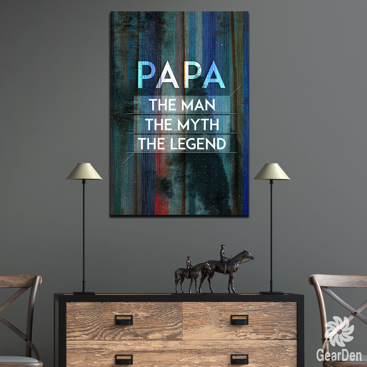 "Papa - The Man, The Myth, The Legend" canvas sign art
