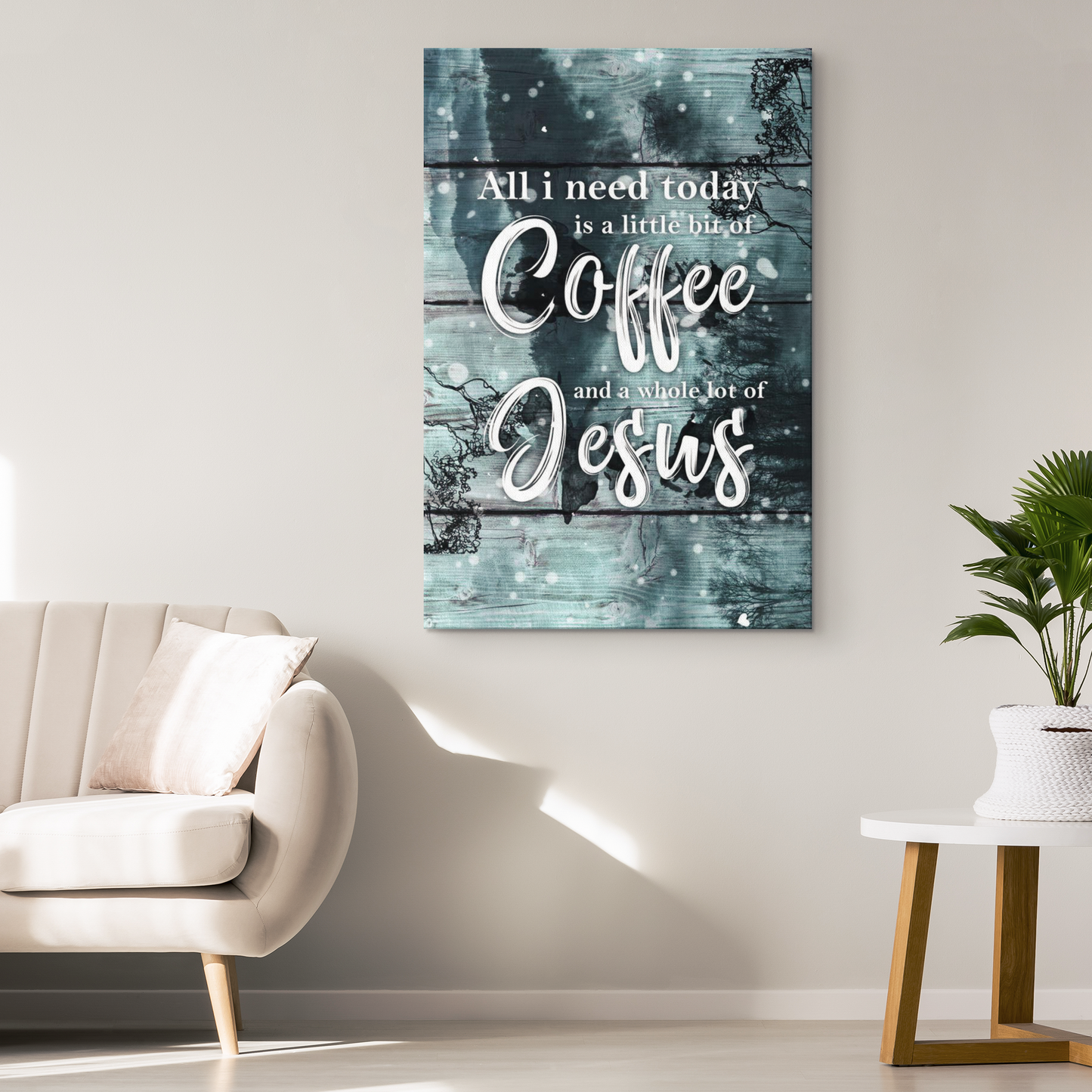 "Coffee and Jesus" Premium Canvas