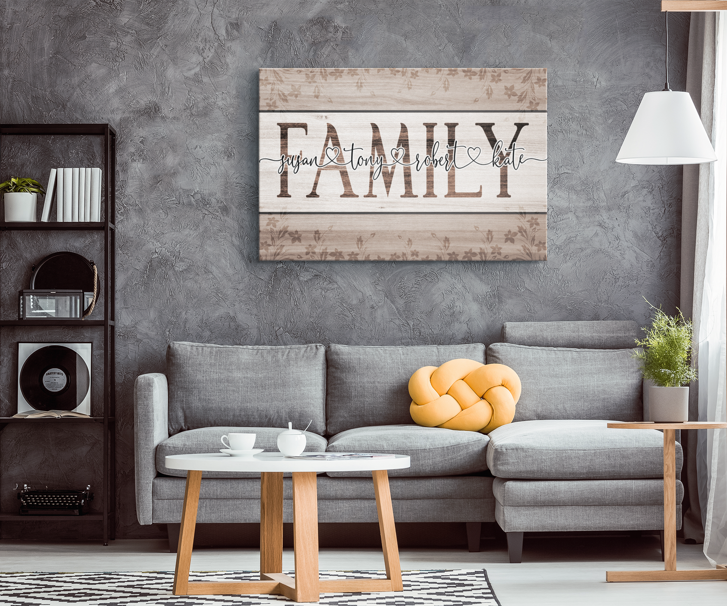 Personalized "Family Names- Joined by Love" Premium Canvas
